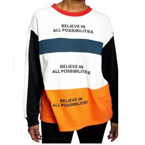 NEW Dubgee Possibilities Colorblock Sweatshirt Size Medium